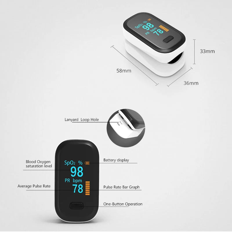 BOXYM Medical Portable Finger Pulse Oximeter blood oxygen Heart Rate Saturation Meter OLED Oximetro de dedo Saturometro Monitor