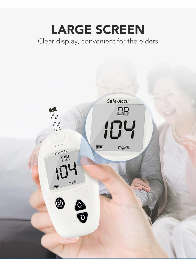 Sinocare Safe-Accu Blood Glucose Meter Glucometer Kit Diabetes Tester 50/100 Test Strips Lancets Medical Blood Sugar Meter