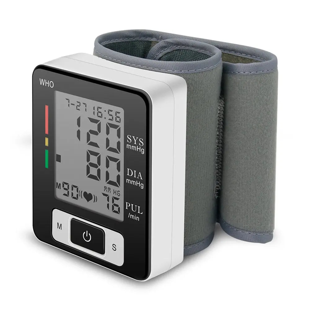 Monitor Medical Digital LCD Wrist Blood Pressure Automatic Sphygmomanometer BP Tonometer Wrist Blood Pressure Mete Tonometer